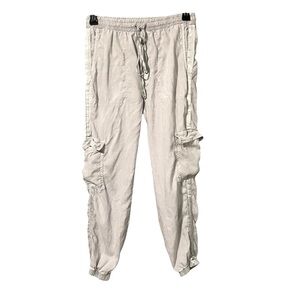 Bella Dahl Tencel Lyocell Side Stripe Drawstring Jogger Silver Grey Medium